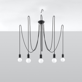Candelabru EDISON 5 negru