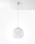 Lampă suspendată BALL transparentă + 1x bec LED E27 3000K cald 7.5W 620lm