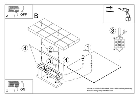 Plafonieră LAPPO alb + 2x bec LED E27 4000K rece 7.5W 650lm
