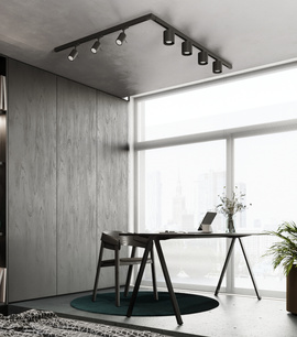 Plafonieră, 7 spoturi, sistem de șine trifazat, ORBIS/RING