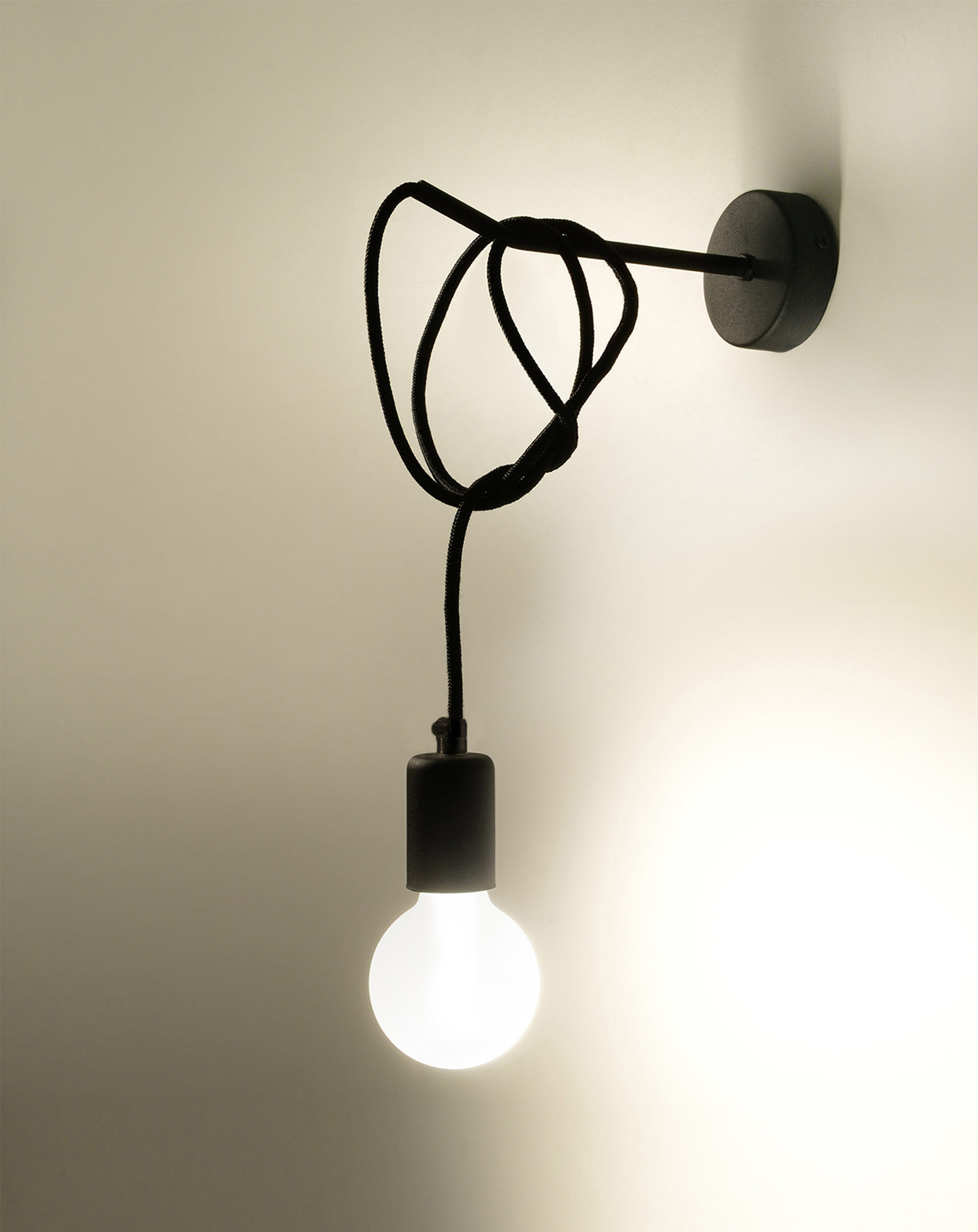 EDISON lampă de perete negru +1x bec LED E27 3000K cald 7.5W 620lm