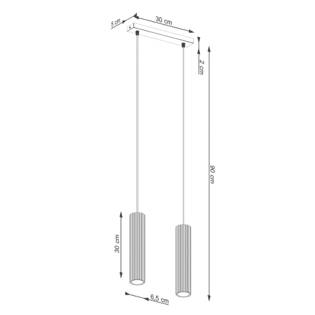 Lampă suspendată KARBON 2 alb
