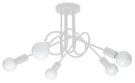 Candelabru SUPEŁ 5 alb + 5X bec LED E27 3000K 7W 760lm
