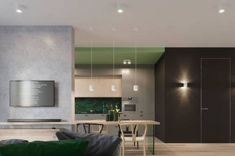 Plafonieră ORBIS 1 alb + 1x bec LED GU-10 3000K cald 7W 620lm