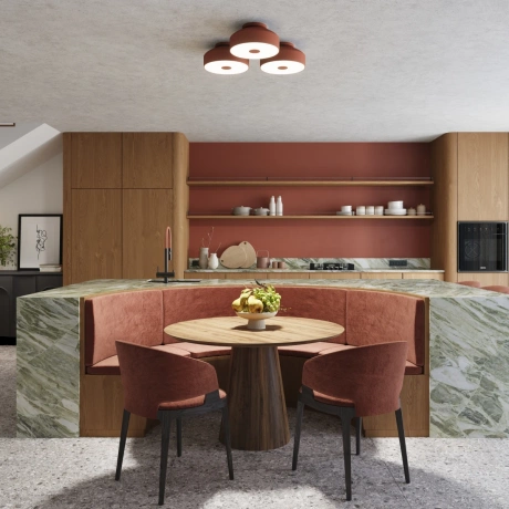 Plafonieră OMIQ roșu ocru