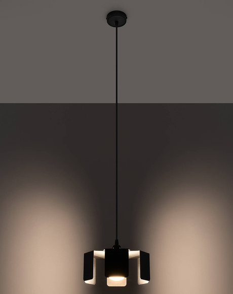 Lampă suspendată TULIP negru + 1x bec LED E27 4000K rece 7,5W 650lm