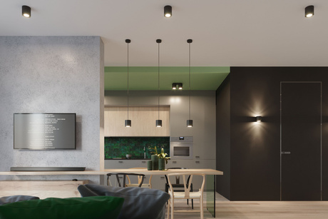 Lampă suspendată ORBIS 1 negru + 1x bec LED GU-10 4000K rece 7W 630lm