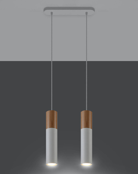 PABLO 2 lampă suspendată alb + 2x GU-10 3000K cald 7W bec LED 620lm