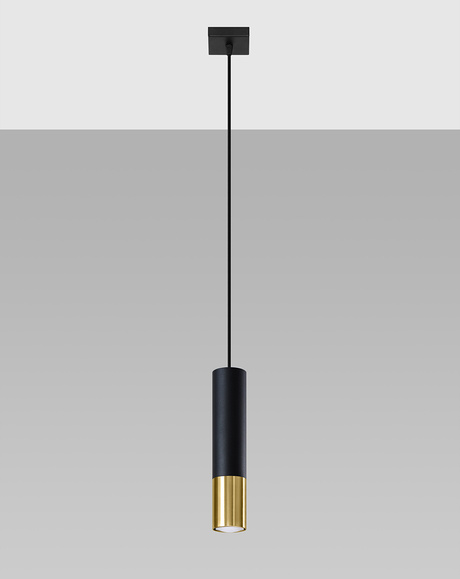 LOOPEZ 1 lampă pandantiv negru / auriu + 1x GU-10 3000K cald 7W 620lm bec LED