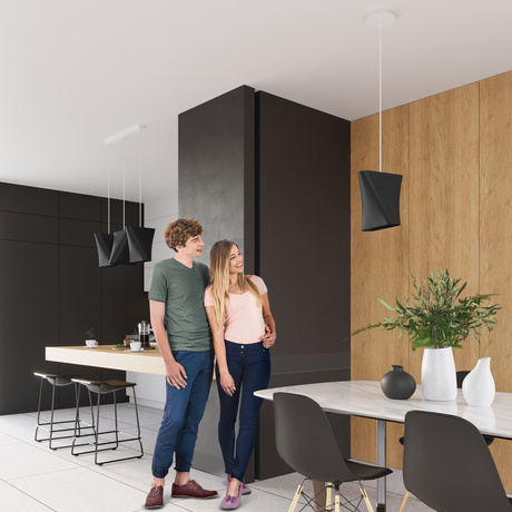 Candelabru BLUM 3 negru + 3x bec LED E27 3000K cald 7.5W 620lm