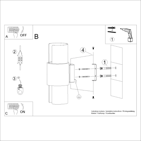 Lampă de perete FLASH 2 alb