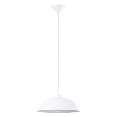 FRIKA lampă suspendată alb + 1x bec LED E27 4000K rece 7,5W 690lm