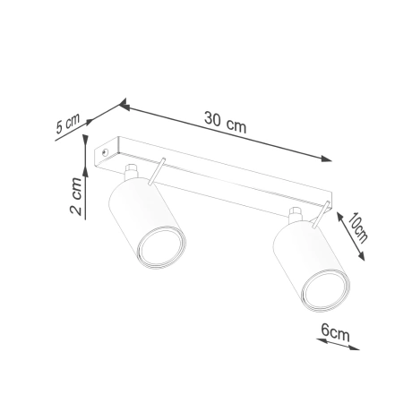 Plafonieră RING 2 roșu ochra