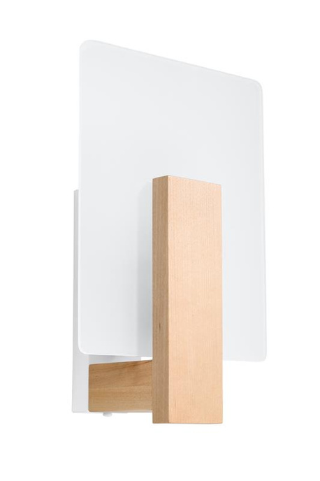 Lampă de perete LAPPO din lemn natural + 1x bec LED E14 4000K Cold 7.5W 650lm