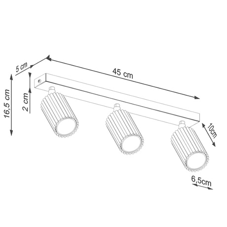 Plafonieră KARBON 3L verde măsliniu