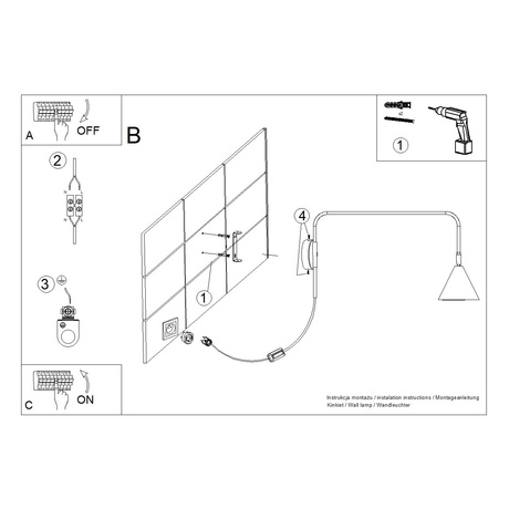 Lampă de perete NOX negru