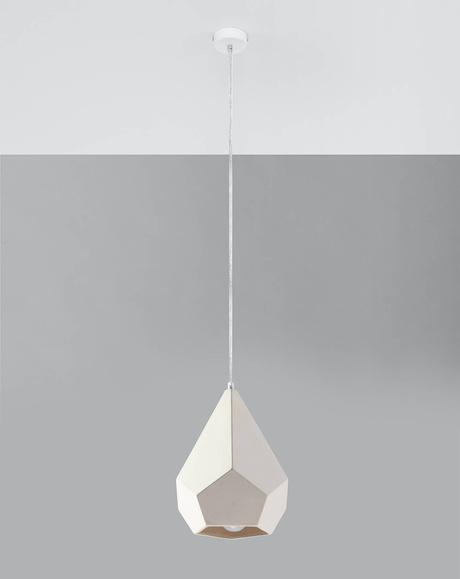 PAVLUS lampă suspendată ceramică albă + 1x bec LED E27 3000K Warm 7,5W 620lm