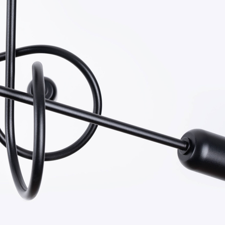 Candelabru SUPEŁ 5 negru + 5X bec LED E27 3000K 7W 760lm