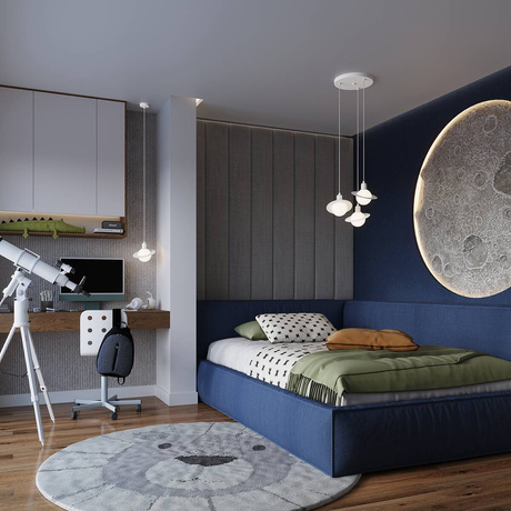 Lampă suspendată HYPERION 1 alb + 1x bec LED G9 4000K rece 4,5W 460lm