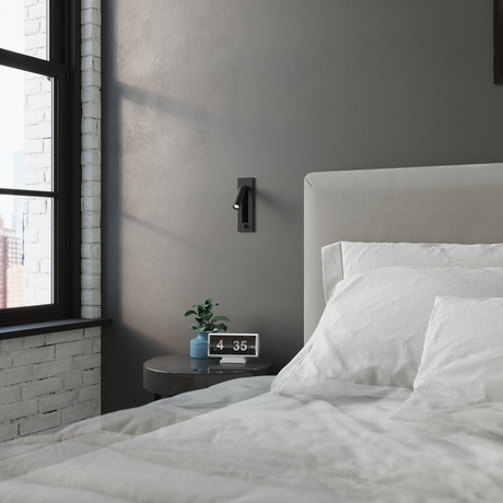 ENIF lampă de perete negru + 1x bec LED G9 4000K rece 4,5W 530lm