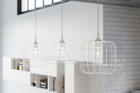 Lampă suspendată ANATA alb + 1x bec LED E27 3000K cald 7.5W 620lm