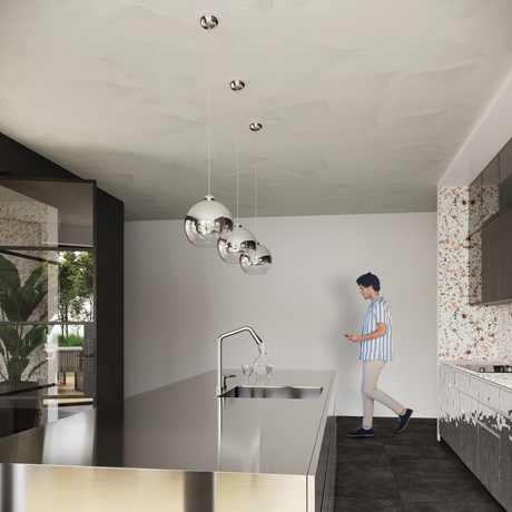 COSMO 25 lampă suspendată crom + 1x bec LED E27 3000K Warm 7,5W 620lm