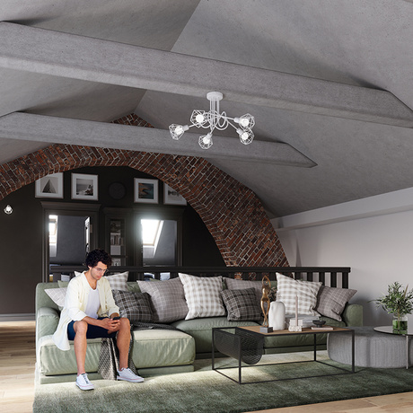 Plafonieră ARTEMIS 2 alb + 2x bec LED E14 3000K cald 7.5W 620lm