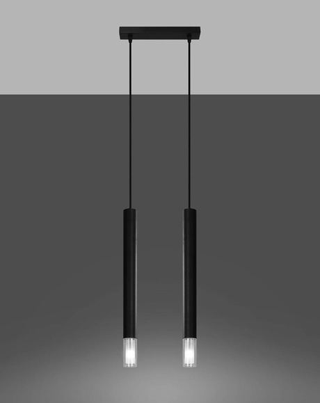 WEZYR 2 lampă suspendată negru + 2x bec LED G9 4000K rece 4,5W 530lm