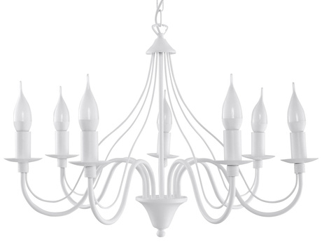 Candelabru MINERWA 7 alb + 7x bec LED E14 4000K rece 7.5W 650lm