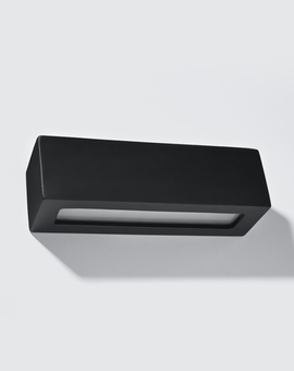 Aplică ceramică VEGA negru + 1x bec LED E27 4000K rece 7,5W 650lm