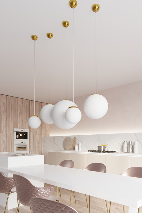 Lampă suspendată UGO 20 Gold + 1x bec LED E27 3000K Warm 7,5W 620lm