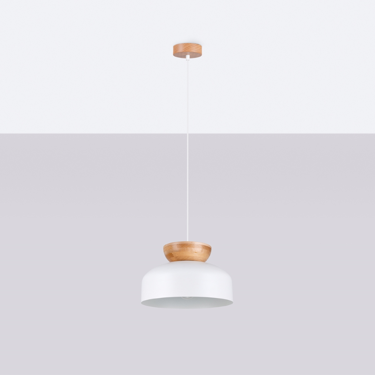 Lampă suspendată MARION alb + 1x bec LED E27 3000K cald 7,5W 620lm