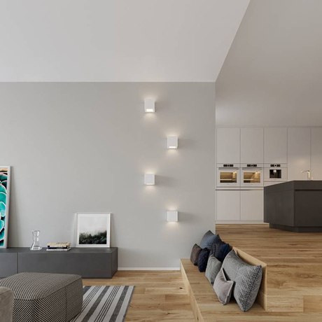 Lampă de perete ceramică LEO alb + 1x bec LED E27 4000K rece 7.5W 650lm