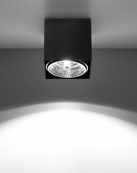 Plafonieră BLAKE negru + 1x bec LED GU10 AR111 4000K COLD 10W 850lm