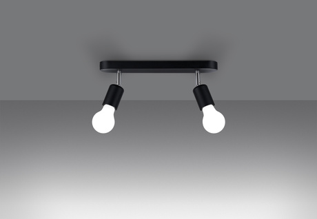 Plafonieră FORNES 2 negru + 2x bec LED E27 3000K Warm 7.5W 620lm