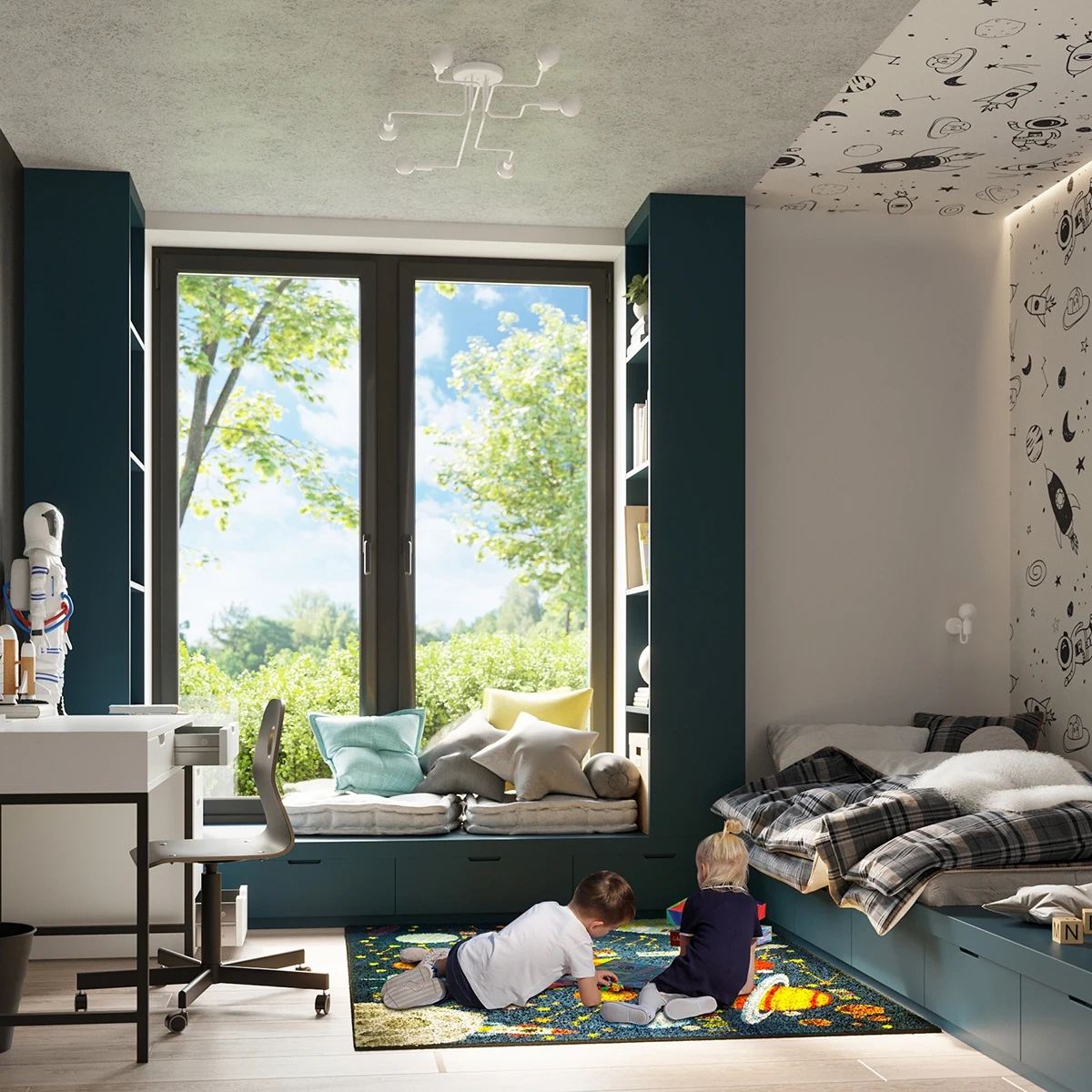 Candelabru VECTOR 4 alb