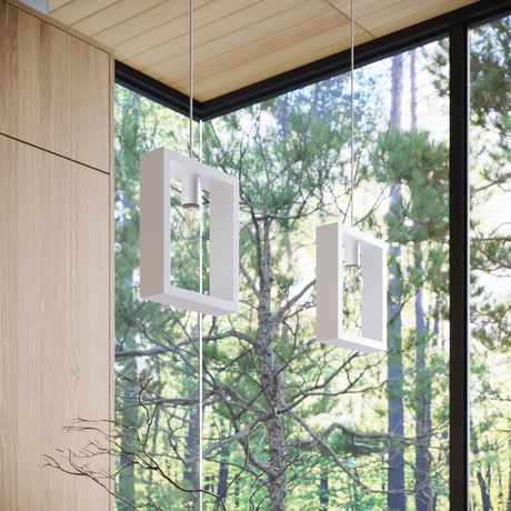 ARIES lampă suspendată alb + 1x bec LED E27 4000K rece 7,5W 690lm