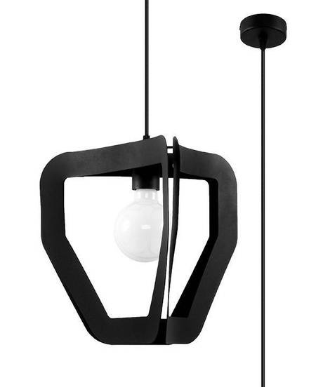TRES lampă suspendată negru + 1x bec LED E27 4000K rece 7.5W 650lm