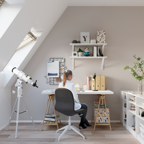 Lampă de birou RING negru + 1x bec LED GU-10 3000K cald 7W 620lm