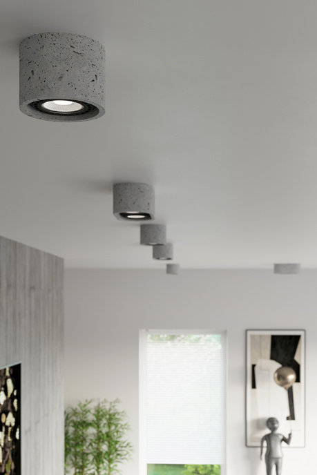 Plafonieră BASIC 2 beton + 2x bec LED GU10 AR111 4000K COLD 12W 850lm