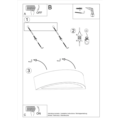 Lampă de perete ATENA beton