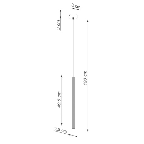 ARCHE 1 lampă suspendată aurie + 1x bec LED G9 4000K Cold 4,5W 460lm