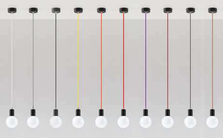 EDISON lampă suspendată negru + 1x bec LED E27 3000K cald 7,5W 620lm