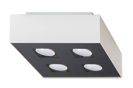 Plafonieră MONO 4 alb + 4x bec LED GU-10 4000K rece 7W 630lm