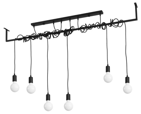 Candelabru SALAMANCA 6 negru + 6x bec LED E27 4000K rece 7.5W 650lm