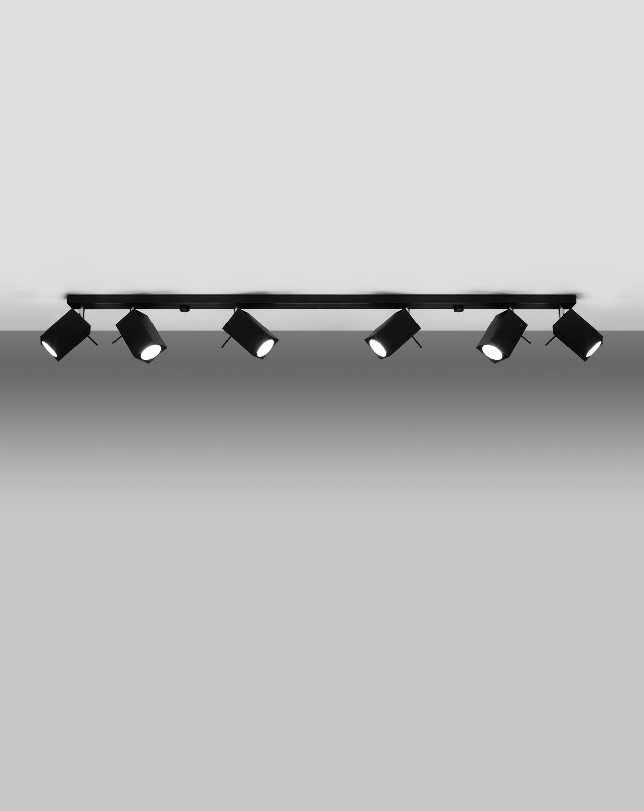 Plafonieră MERIDA 6L negru + 6x bec LED GU-10 4000K rece 7W 630lm