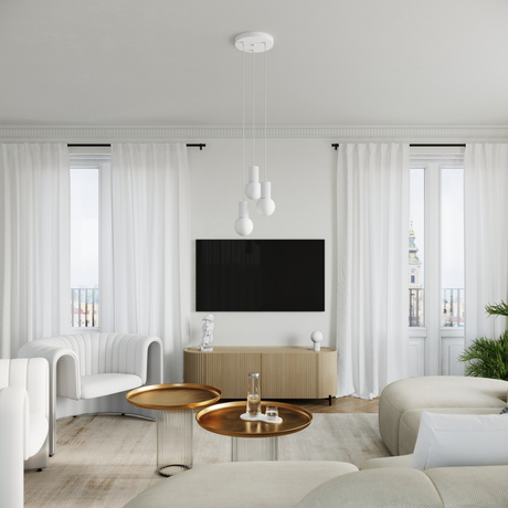 Lampă suspendată HALO 3P alb