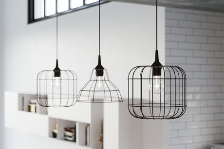 CELTA lampă suspendată negru + 1x bec LED E27 3000K cald 7.5W 620lm