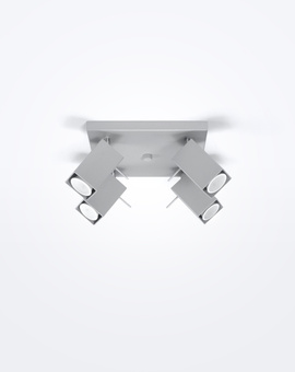 Plafonieră MERIDA 4 gri + 4x bec LED GU-10 4000K Rece 7W 630lm