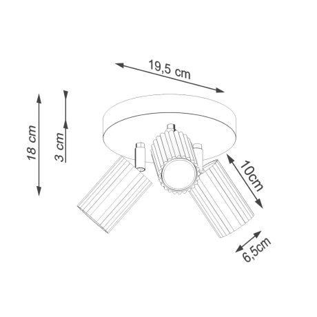 Plafonieră KARBON 3P verde măsliniu
